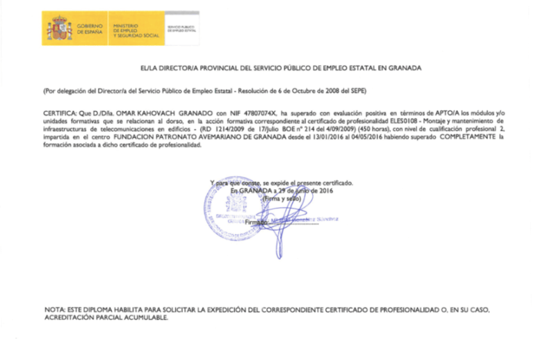 Montaje y Mantenimiento de Infraestructuras de Telecomunicaciones
